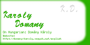 karoly domany business card
